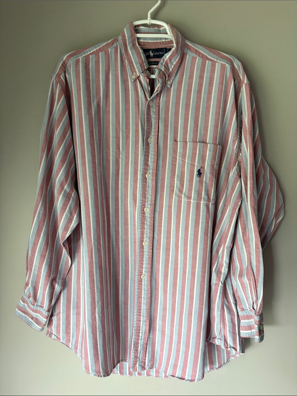 Vintage Ralph Lauren Polo 1991 The Big Shirt Striped Oversized Mens Button Down